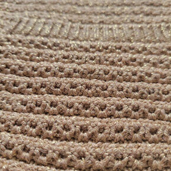 Talbots Gold Crochet Knit Cardigan Sweater W/ Gold Buttons & Pockets 1x - Picture 4 of 11